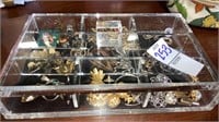 Lucite box assorted jewelry some 925 sterling