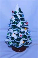 Lighted ceramic Christmas tree in box, 12.5" tall