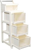 Plastic Drawer Storage Cart - 3 Drawers  2 Shelves