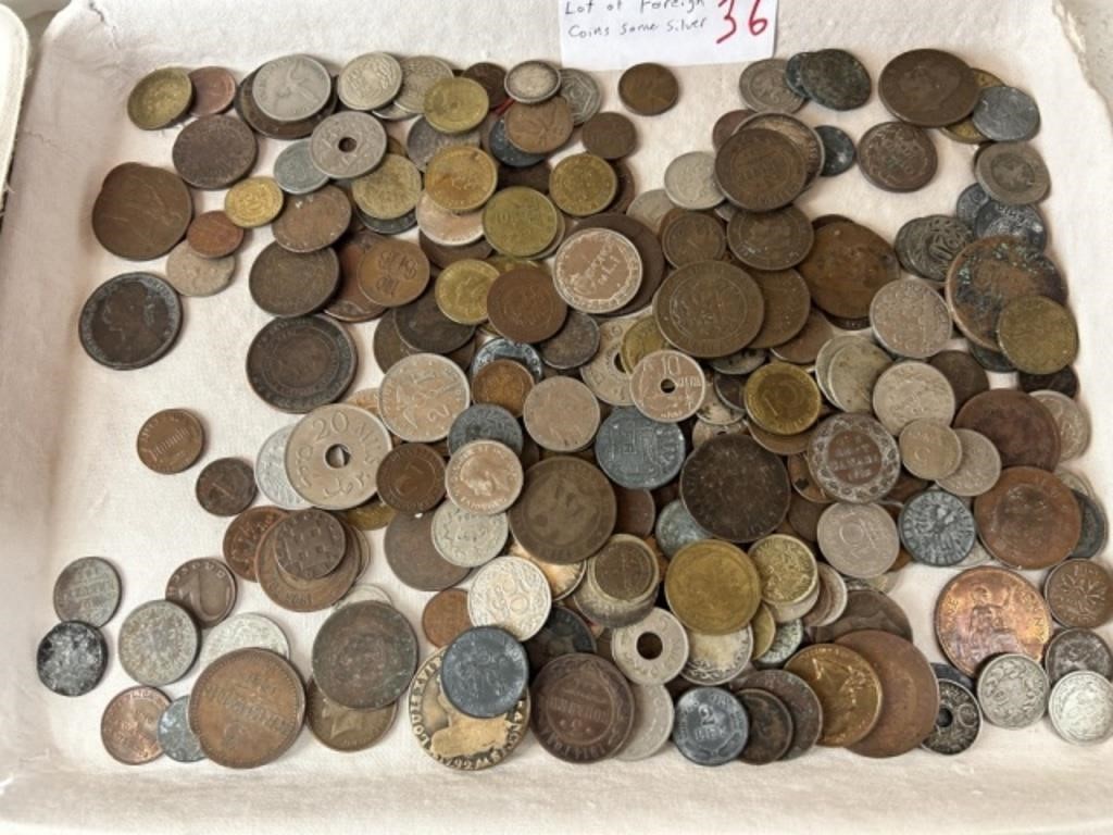 Lot of Foreign Coins - Some Silver
