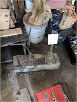 sprinkler lamp and wood lot