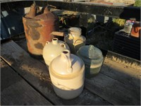 Crock Jar/Jugs, Kerosene Bottle, Gas Can