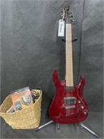 MITCHELL GUITAR WITH BASKET OF ACCESSORIES