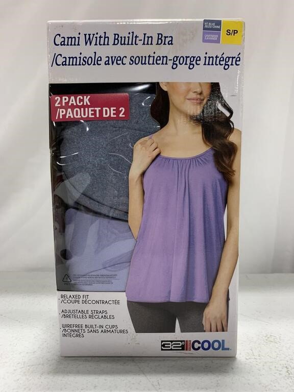 32 DEGREES COOL WOMENS SMALL CAMI WITH BUILT-IN