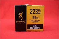 (120) Browning 223 Rem 55 Gr FMJ