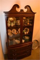 VINTAGE WOOD & GLASS CHINA CABINET