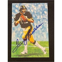 Terry Bradshaw Signed Goal Line Art Card Psa Dna