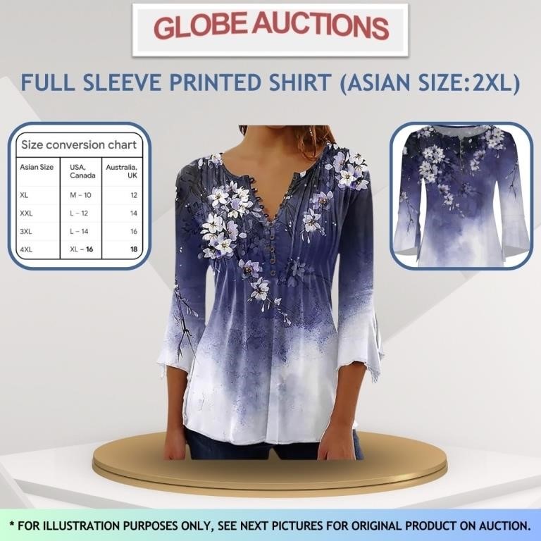 NEW FULL SLEEVE PRINTED SHIRT (ASIAN SIZE:2XL)