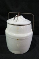 1 GALLON CROCK WITH WIRE HANDLE & LID