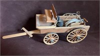 Miniature Hand Crafted Wooden Buckboard w/Tools