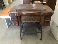 Old White Family Rotary Sewing Machine Table