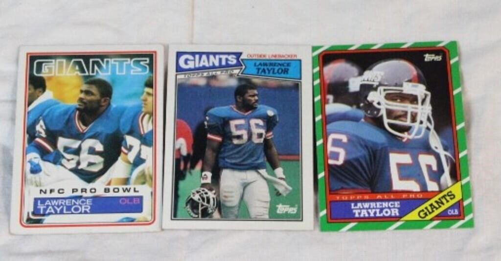 (3) TOPPS LAWRENCE TAYLOR FOOTBALL CARDS