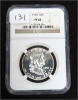 $85 NGC Guide: 1955 Silver Franklin Half Dollar