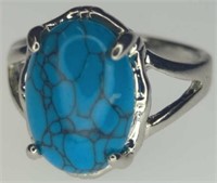 925 stamped turquoise style ring size 7.5