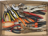 large flat of pliers, channel locks, vise grips &