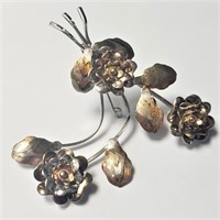 $300 Silver Vintage Flower Brooch