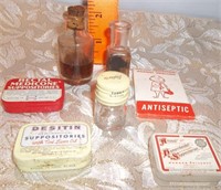 Vintage Medicine Bottles, Tins & Packet