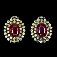 Natural Ruby Sapphire Earrings