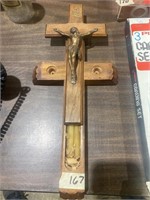 Jesus on cross candle holder