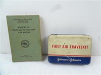 Lot of Vintage First Aid Items - DOTI Manual for