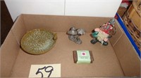 Trinket Bowl w/Bird / Figurine Lot
