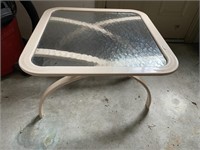 Vintage Patio Metal & Glass Table