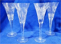 4 Waterford 9.25" champagne flutes