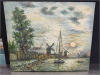 Dutch Windmill Painting