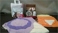 Box-Crochet & Sewing Supplies With Partial