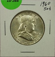 1960 Franklin Half Dollar AU