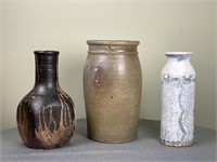 Large Crock and Vases