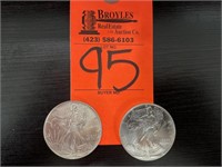 (2) 1994 American Silver Eagles