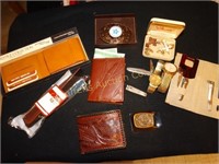 Men's wallets, combs, timex watches, belt