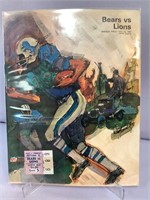 Bears vs Lions Oct 15 1967 program W/ tickets