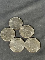 Lot of 5 1971 Eisenhower Dollars