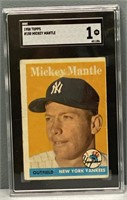 1958 Topps Mickey Mantle SGC 1 Baseball Card