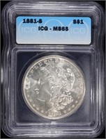 1881-S MORGAN DOLLAR ICG MS65