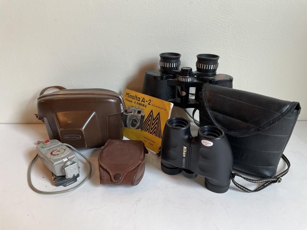 Vintage Camera and Binoculars