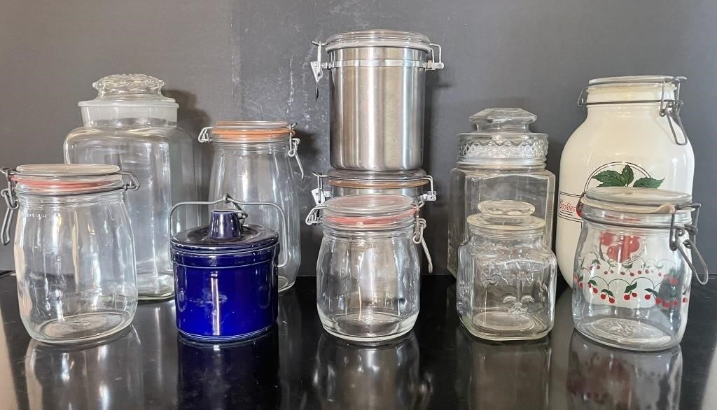 Glass and Metal Storage Jars