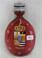Decorated Cranberry lady's flask