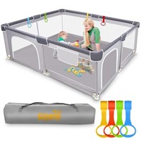 ULN-71"x59" Baby Playpen with Mesh Fence