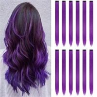 12PCS Purple Hair Extensions Clip 22inch