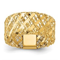14K Polished Woven Stretch Ring
