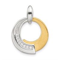 Sterling Silver Rh-p and Gold-plated Pendant