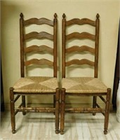 Rush Woven Seat Ladder Back Chairs.