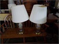 Pair of bird lamps. 28x8.