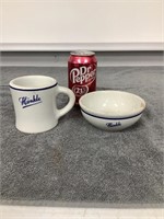 Vintage Hinkle's Cup and Bowl   Bowl has large