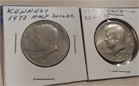 1973 & 1974 US Kennedy Half Dollars