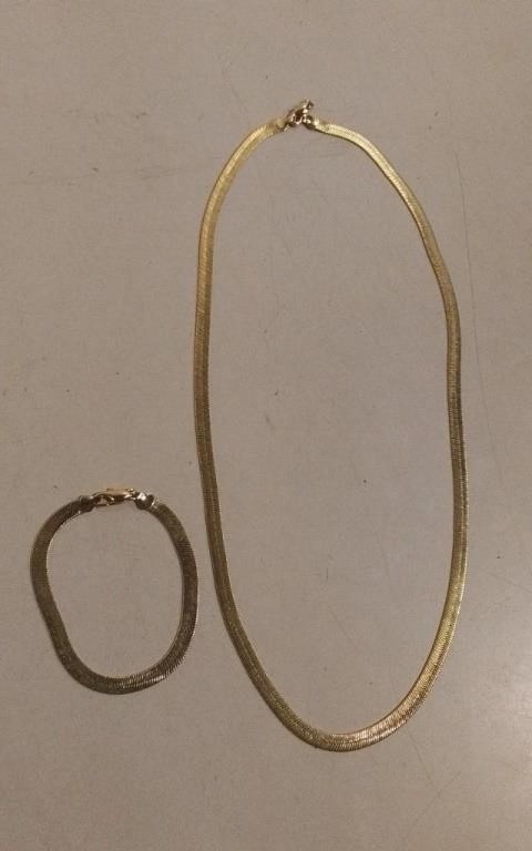 Goldtone Necklace 24" & Bracelet 7.5"