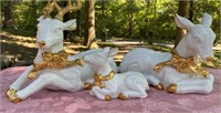 White Porcelain Deer Family